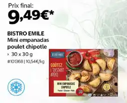 Costco BISTRO EMILE Mini empanadas poulet chipotle offre