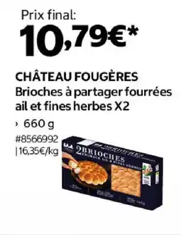 Costco CHÂTEAU FOUGÈRES Brioches à partager fourrées ail et fines herbes X2 offre