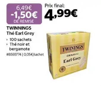 Costco TWINNINGS Thé Earl Grey offre
