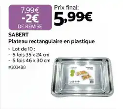 Costco SABERT Plateau rectangulaire en plastique offre