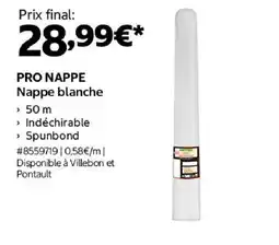 Costco PRO NAPPE Nappe blanche offre