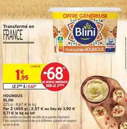 Intermarché Houmous blini offre