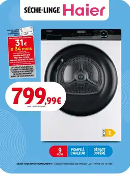 Darty HAIER Séche-linge offre