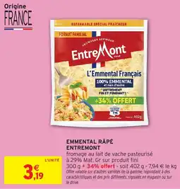 Intermarché Emmental râpé entremont offre