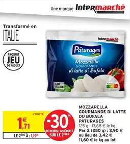 Intermarché Mozzarella gourmande di latte du bufala pâturages offre