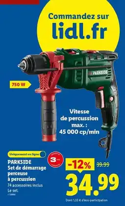 Lidl Parkside - set de démarrage perceuteurs a precuration offre