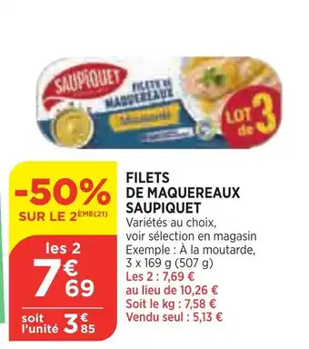 Bi1 Filets De Maquereaux Saupiquet offre