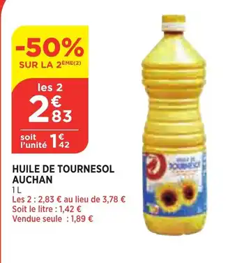 Bi1 Huile De Tournesol Auchan offre