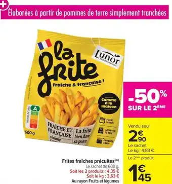 Frites fraîches précuites