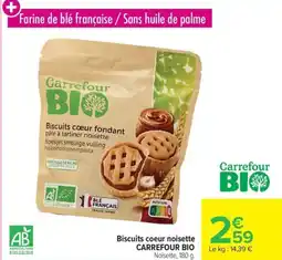 Carrefour Biscuits coeur noisette carrefour bio offre