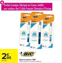 Carrefour Stylo 4 couleurs "om" offre