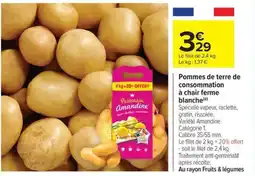 Carrefour Market Pommes de terre de consommation à chair ferme blanche offre