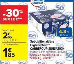 Carrefour Market Spécialité laitière high protein carrefour sensation offre