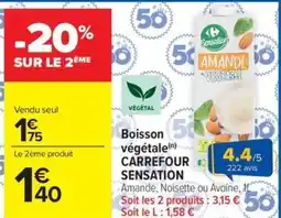 Carrefour Market Boisson végétale carrefour sensation offre