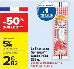 Carrefour Market Le saucisson généreux cochonou offre