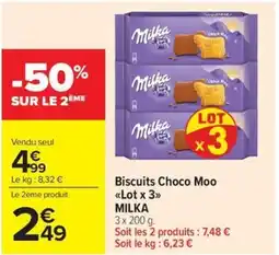 Carrefour Market Biscuits choco moo lot x 3 milka offre