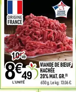 marché frais Géant Viande de bœuf hachee 20% mat. gr offre