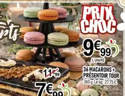 marché frais Géant 36 macarons+ presentoir tour offre