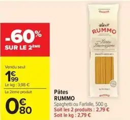 Carrefour Market Pâtes rummo offre