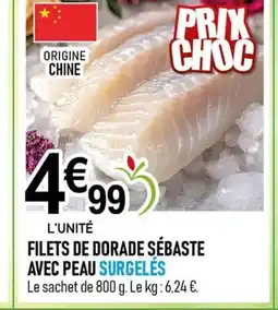 marché frais Géant Filets de dorade sébaste avec peau surgelés offre