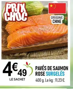 marché frais Géant Pavés de saumon rose surgelės offre