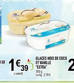 marché frais Géant Glaces noix de coco et vanille extra offre