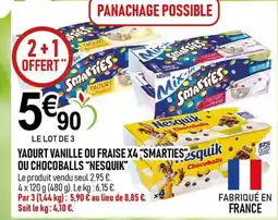 marché frais Géant Yaourt vanille ou fraise x4 smarties ou chocoballs nesquik offre