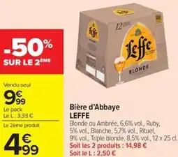 Carrefour Market Bière d'abbaye leffe offre