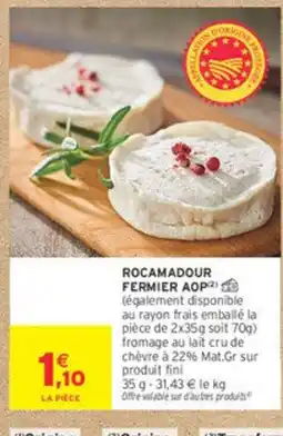 Intermarché Rocamadour fermier aop offre
