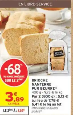 Intermarché Brioche nanterre pur beurre offre