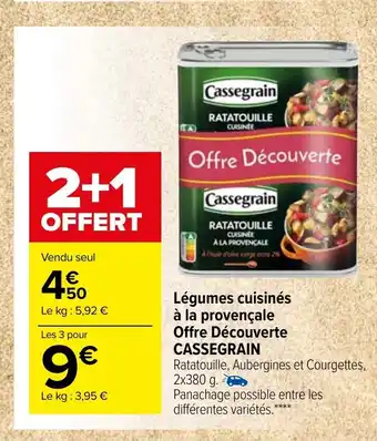 Carrefour Market Légumes Cuisinés A La Provencale Offre Découverte Cassegrain offre