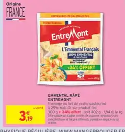 Intermarché ENTREMONT Emmental râpé offre