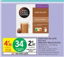 Intermarché NESCAFÉ DOLCE GUSTO Dosettes de café au lait offre
