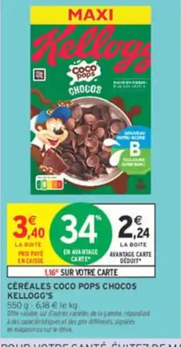 Intermarché KELLOGG'S Céréales coco pops chocos offre