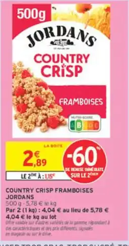 Intermarché JORDANS Country crisp framboises offre