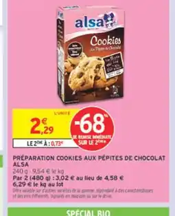 Intermarché ALSA Préparation cookies aux pépites de chocolat offre