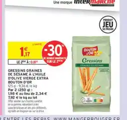 Intermarché BOUTON D'OR Gressins graines de sesame à l'huile d'olive vierge extra offre