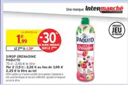 Intermarché PAQUITO Sirop grenadine offre