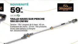 Brico Dépôt BRUSHLESS MOTOR Taille-haies sur perche 18v offre