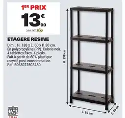 Brico Dépôt Etagere resine offre