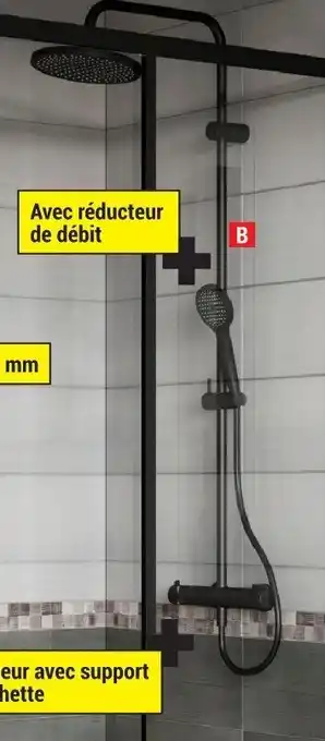 Brico Dépôt COOKE LEWIS Colonne thermostatique odalia noir mat offre