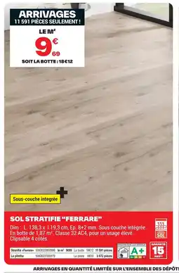 Brico Dépôt Sol stratifie ferrare offre