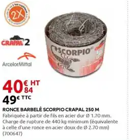 Rural Master Ronce barbelé scorpio crapal 250 m offre
