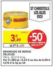 Intermarché BRANDADE DE MORUE DELEUZE offre