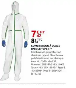 Rural Master Combinaison à usage unique type 4 offre