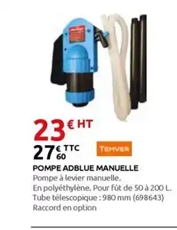 Rural Master TEMVER Pompe adblue manuelle offre