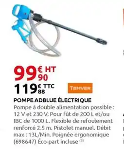 Rural Master TEMVER Pompe adblue électrique offre