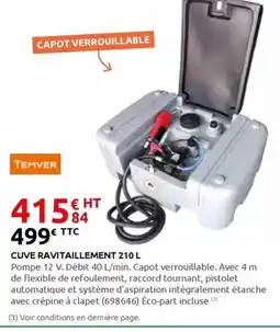 Rural Master Cuve ravitaillemen offre