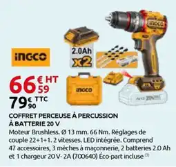 Rural Master Coffret perceuse à percussion à batterie 20 v offre