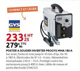 Rural Master GYS Poster a souder inverter progys mma 180 a offre